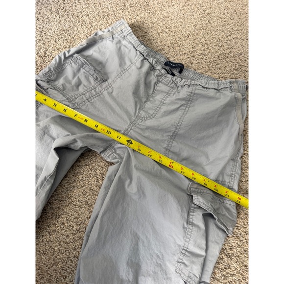 Aeropostale Gray Parachute Cargo Pants Cotton Drawstring Jogger Pockets size S - Picture 6 of 9